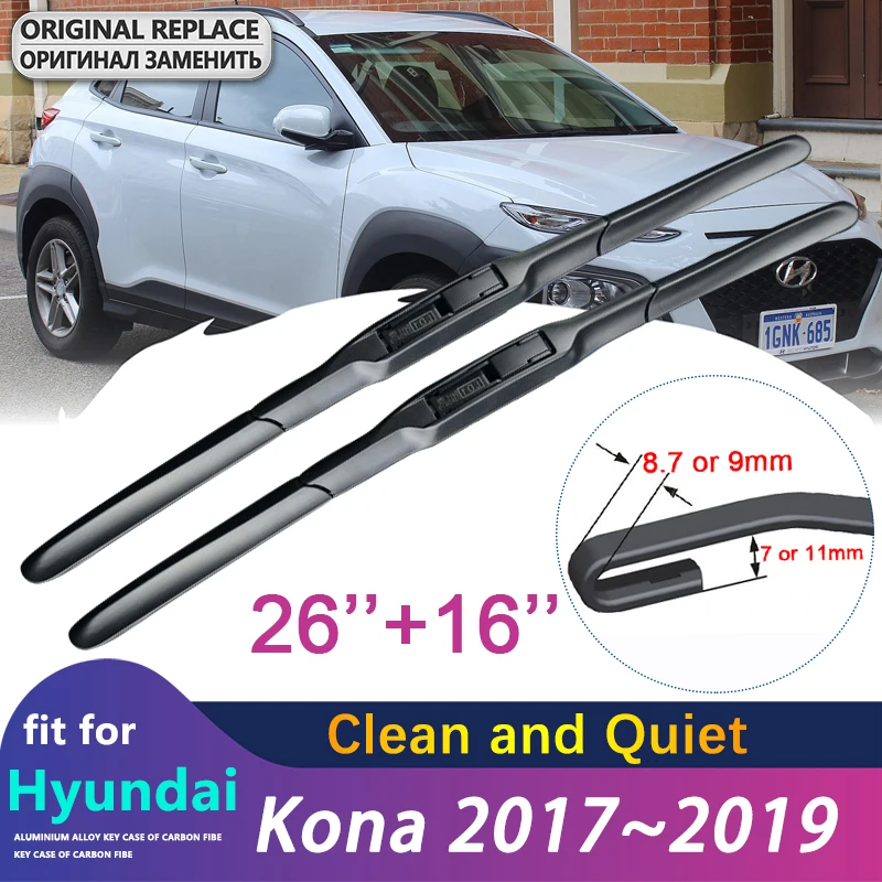 Spazzola Tergicristallo Per Hyundai Kona 2017 ~ 2019 2018 Leiai Parabrezza Anteriore Tergicristalli Accessori Auto Tipo Gancio J