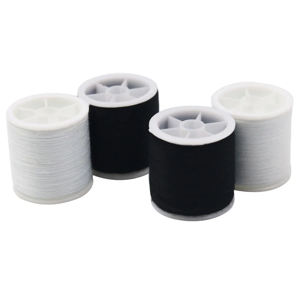 4Pcs/set Durable Polyester Thread White&Black Strong Machine Embroidery Stitching Thread for DIY Clothing Sewing Tools