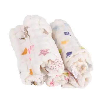 

5Pcs Saliva Towel Baby Bib Hand Kerchief Baby Gauze Towel 6 Layers Towel for Home Hotel Baby
