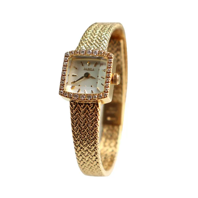 Women Gold Watches New Mini-square Luxury Diamond-encrusted Wheat Ear Gold Watch Ladies High-end Watches Gifts 2