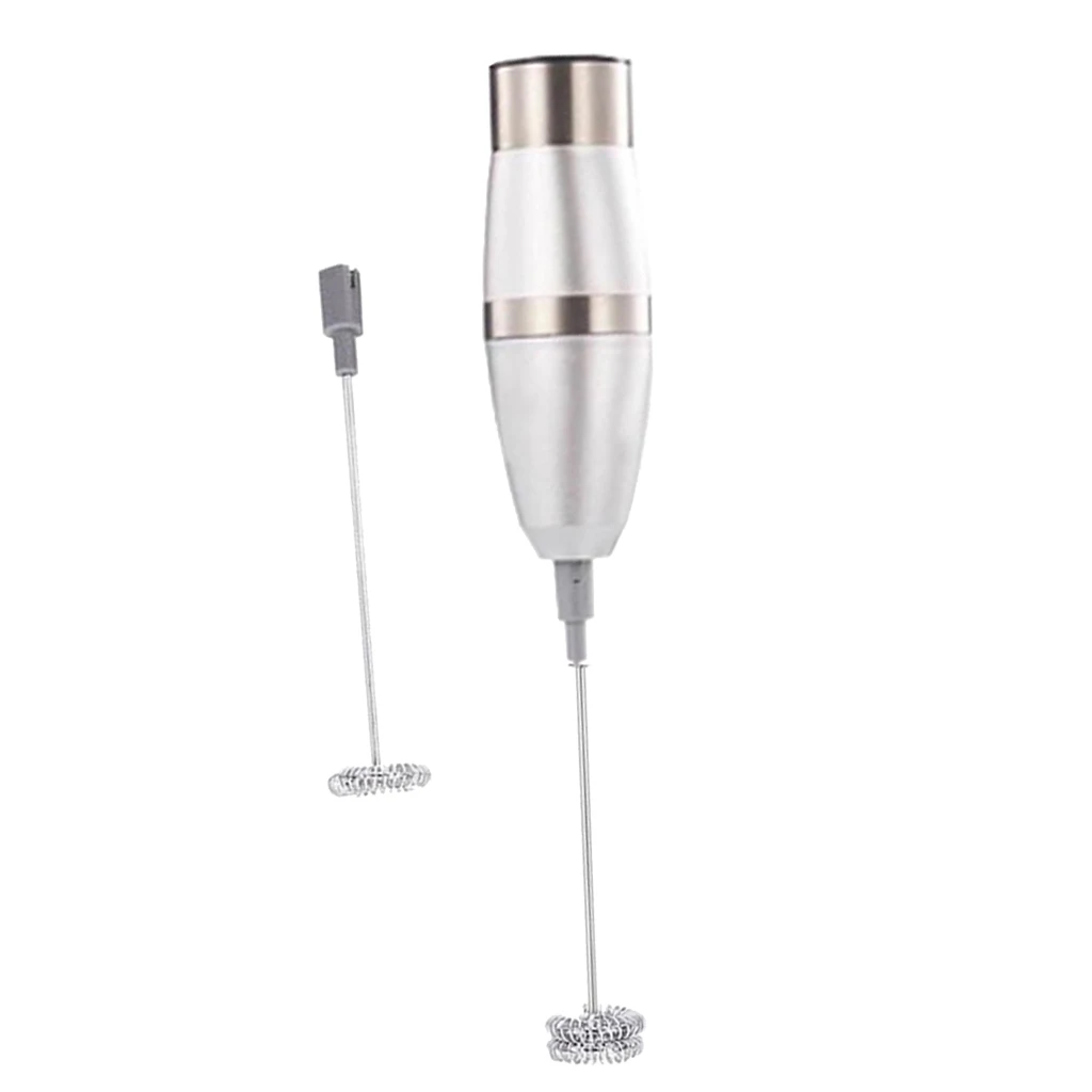 Battery Operated Electric Milk Frother Egg Beater, Handheld Cappuccino, Latte and Coffee Maker, Stainless Steel