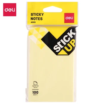 

DELI EA00552 Sticky Notes size 3"*5" 1Lot/2pads*100 sheets Self Adhesive Memo Pad yellow color post it labels school & office