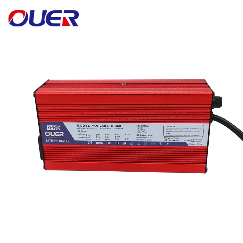 16.8V 10A Fast smart Red Aluminum shellCharger 16.8Volt Chargers 5S 14.8V li-ion 16.8v DC output for 20AH 30AH Lithium polymer |