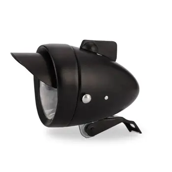 

Retro Bright Cool Bicycle Headlight Bike Metal Case Chrome Steel LED Light Night Riding Safety
