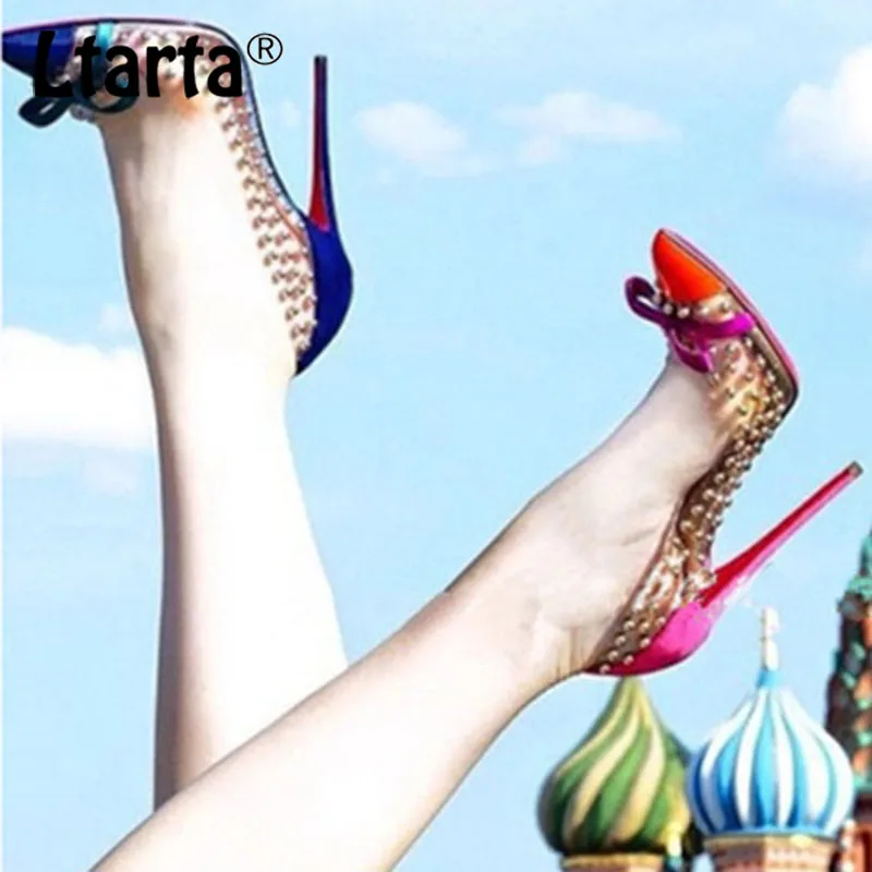 ORCHA LISA/обувь женские босоножки на высоком каблуке летние вечерние туфли на тонком каблуке с открытым носком, белого и золотого цвета, большие размеры 32-43, C1199