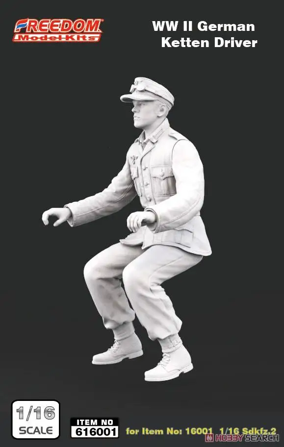 자유 616001 1/16 스케일 WW.II 독일 Sd.kfz.2 ketttten Kraftrad 드라이버 피겨 모델 키트