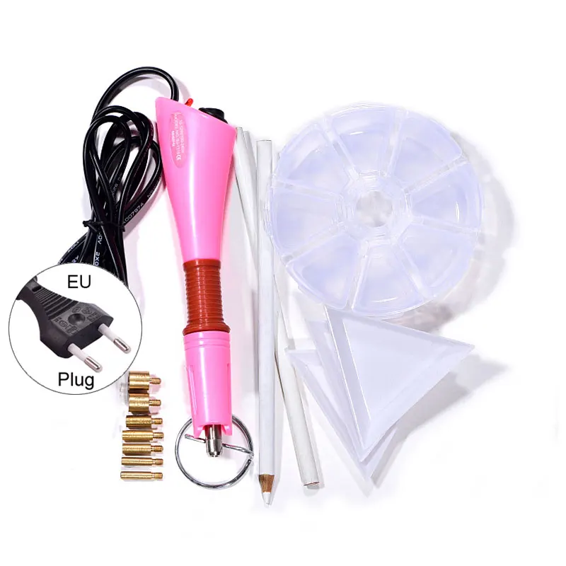 Pink-EU Plug Лучший набор инструментов DIY! Быстрый нагрев горячей фиксации аппликатор палочка пистолет с горячей фиксации стразы на кристалле B2279 - Цвет: Pink-EU Plug