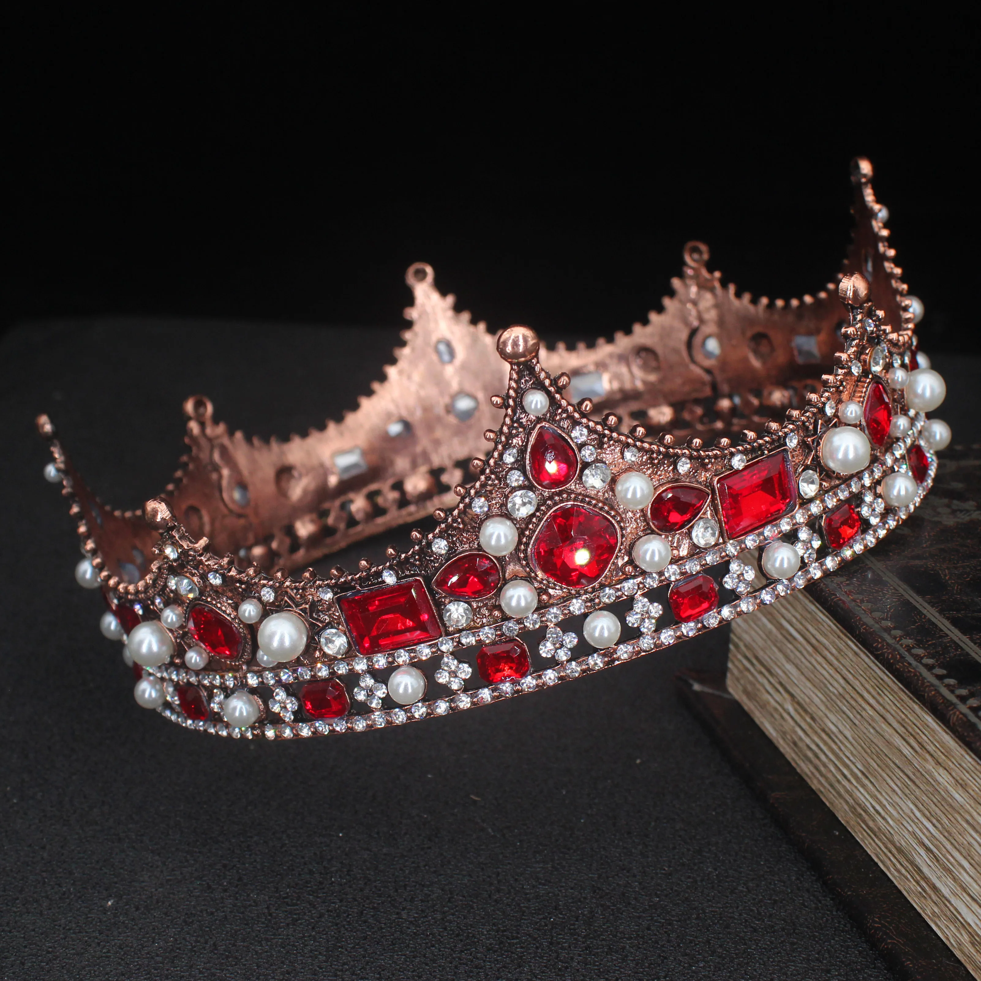 Baroque Crystal Floral Crown Tiaras for Kings Queens Beauty Pageant Bride Wedding Hair Jewelry Accessories jewelry accessories hair accessory hair headdress bridal headwear hair band crown