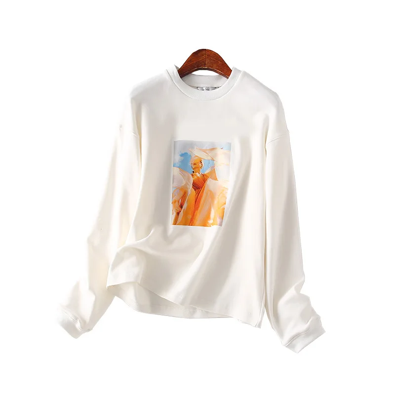 

One's Crew Neck Pullover Long-sleeved Sweater Irregular Pleated High-waisted Long Skirts Set Entity