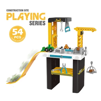 

54pcs Pretend Play Construction platform Playing series Simuational Repair tool Boys Kids Toys birthday Holiday Gift