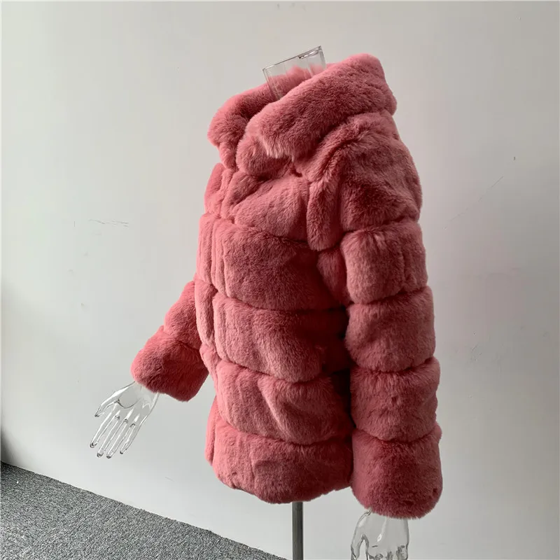 Женское пальто из искусственного меха, Женское зимнее теплое мягкое женское толстое плюшевое пальто размера плюс, верхняя одежда, женское повседневное пальто, Женское пальто