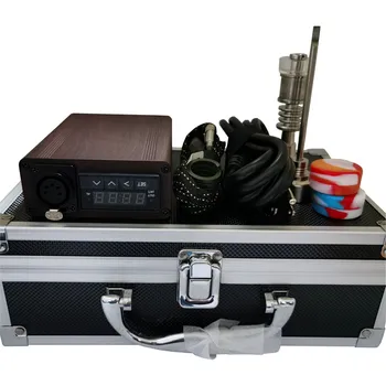 

Best Enail Dab Kit Electric Dab Rig Wax Pen Wood Pattern PID Controller with Coil Heater Hybrid Ti&Quartz Nail for Glass Bongs