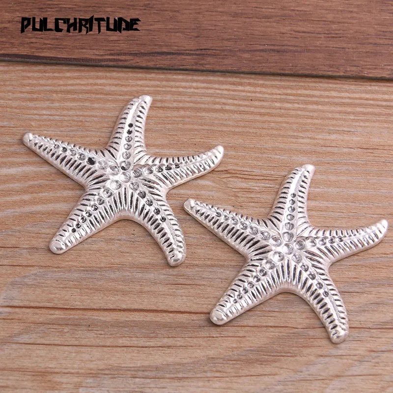 PULCHRITUDE 3PCS 51*55mm Antique Silver Color Metal Zinc Alloy Big Animals Starfish Charms Fit Jewelry Pendant Makings | Украшения и