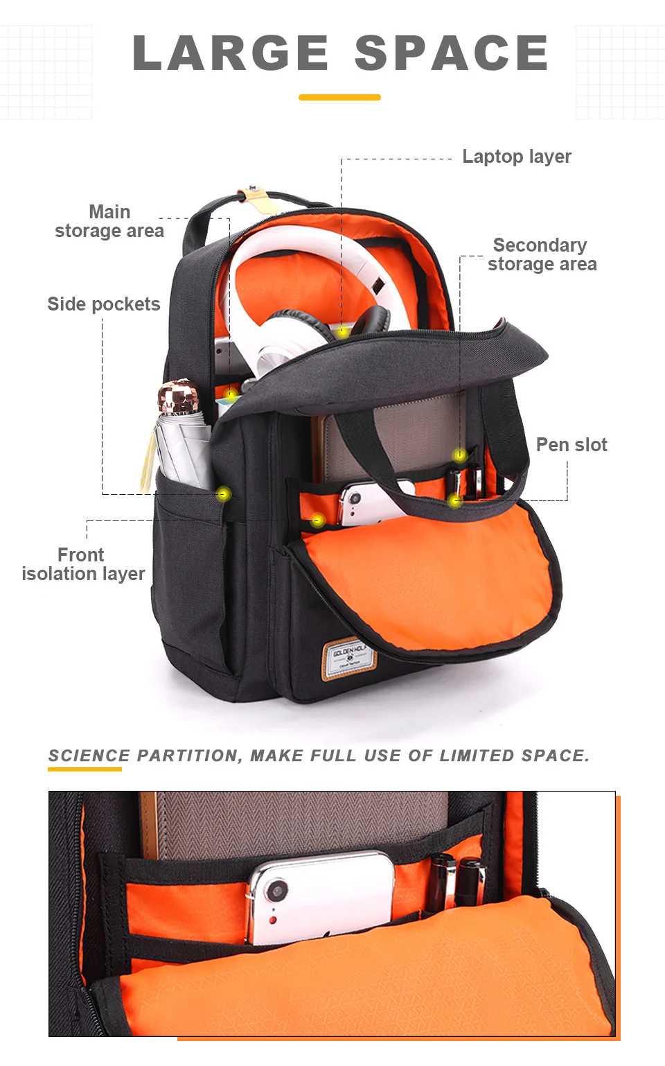 Teenager Backpack Men Male Unisex School Backpacks Student College University Laptop Bags Pack Notebook Business Women's Fashion (4)