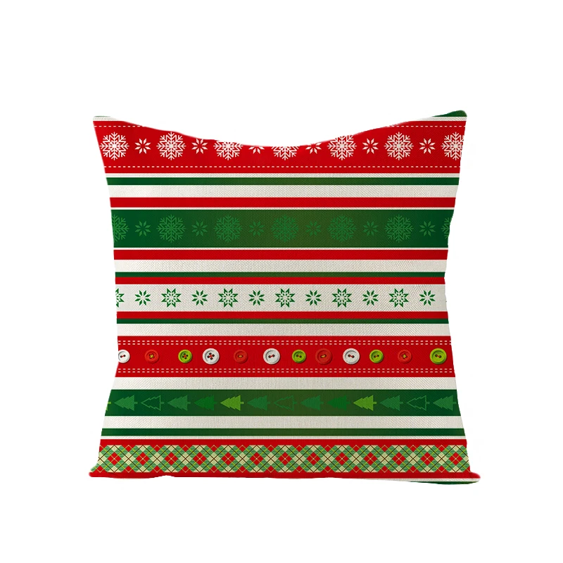 YIANSHU 45*45 см рождественские льняные Чехлы для подушек красный геометрический плед Чехол для подушки для домашнего стула дивана украшения квадратный чехол для подушки s - Цвет: Christmas 7