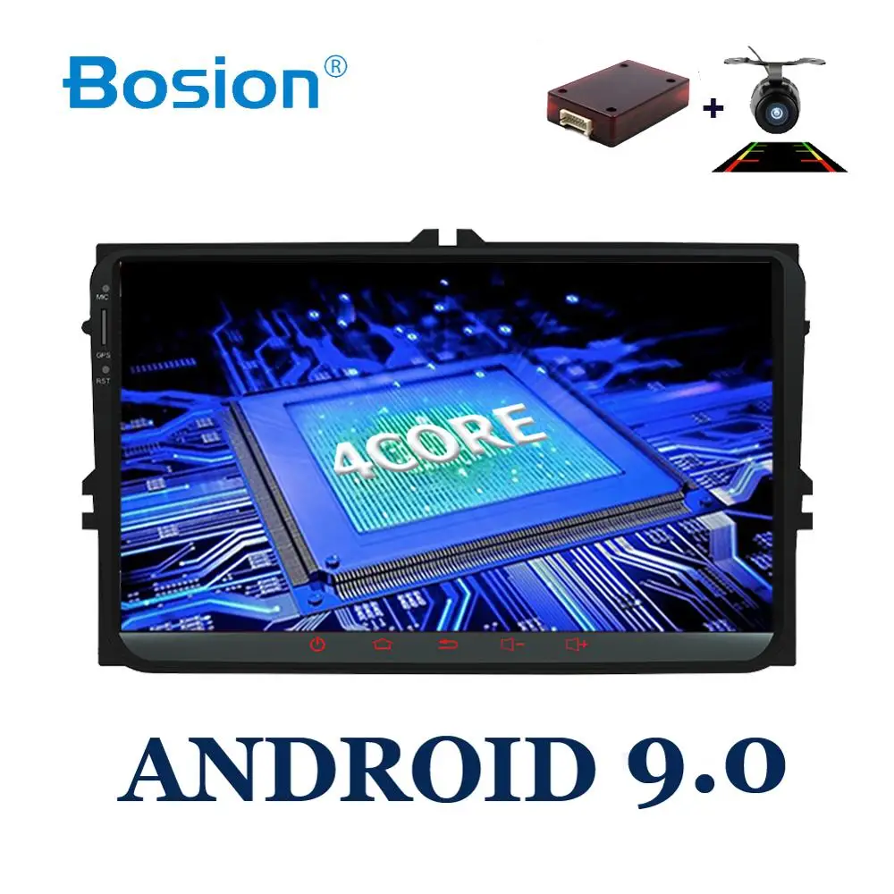 Quad 4 ядра 9 дюймов 2 din мультимедийный dvd-плеер автомобиля gps навигации для гольфа 6 новых поло new Bora B6 PASSAT SKODA gps Карта BT WI-FI