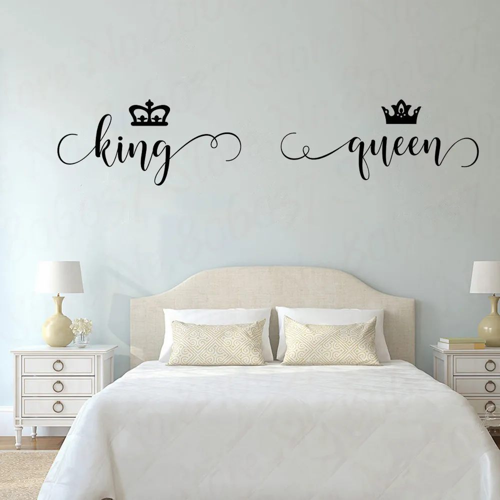 Personalized name king queen bedroom decoration home living room mural removable waterproof poster WL1312 | Дом и сад