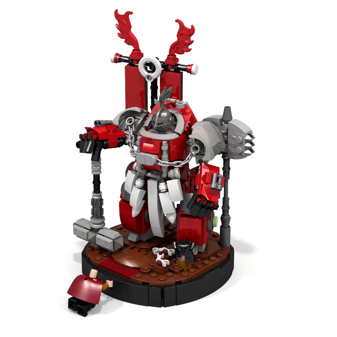 

469Pcs STEM MOC Hammer Emperor Mecha Bricks Small Particle Building Blocks Educational Toy Set