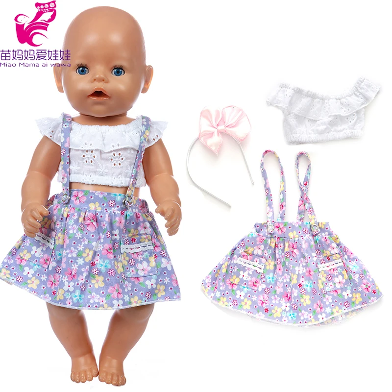 Doll clothes for 43 cm baby dolls cartoon set for 18 inch girl 