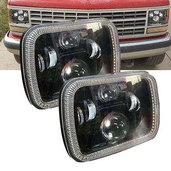 

Square 4X6 Inch 12V 24V LED Headlights Replacement For Ford Trucks 4 x 6'' High/Low Beam With White DRL Amber Turn Signal Light