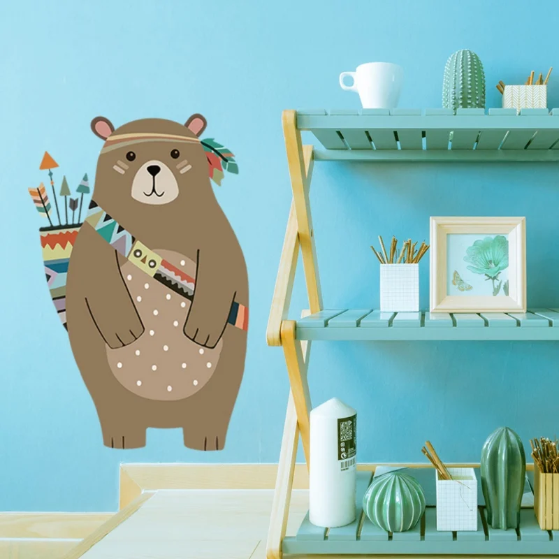 Wall Stickers Children's Room Kindergarten Bear/Robot/Nine Planets Luminous Early Education Enlightenment Decorative Stickers