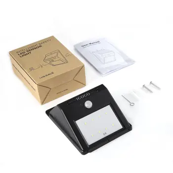 

ICOCO Intelligent Safety LED Light Control Solar PIR Motion Sensor Light Waterproof Solar Wall Lamp Heat Proof Durable