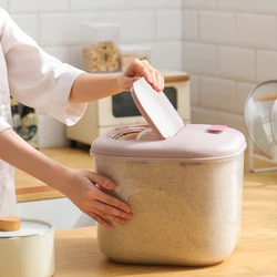Cubo contenedor de cocina de 6L, a prueba de insectos, Nano a prueba de humedad, cilindro de arroz, tarro sellado de grano, almacenamiento de comida para perros y mascotas, caja de arroz