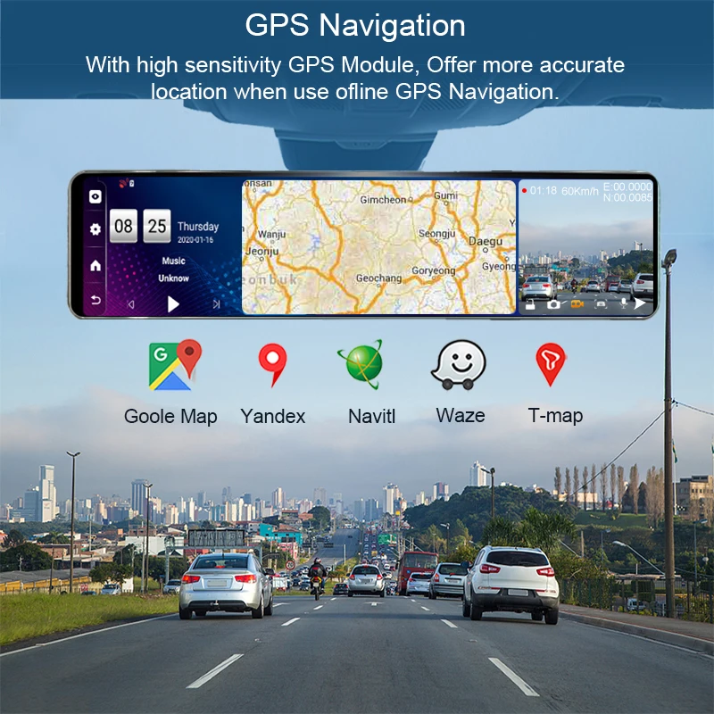 Зеркало видеорегистратор Anfilite 4G adas 12 дюймов Android 8 1 GPS|sport camera|original xiaomi yiaction video camera |
