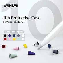 Funda protectora de silicona para Apple Pencil, cubierta de punta de 10 piezas de repuesto, para bolígrafo Stylus con pantalla táctil
