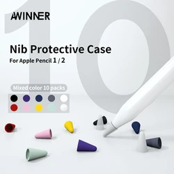 10 pçs silicone substituição ponta caso nib capa protetora pele para apple pencil 1st 2nd touchscreen caneta caso