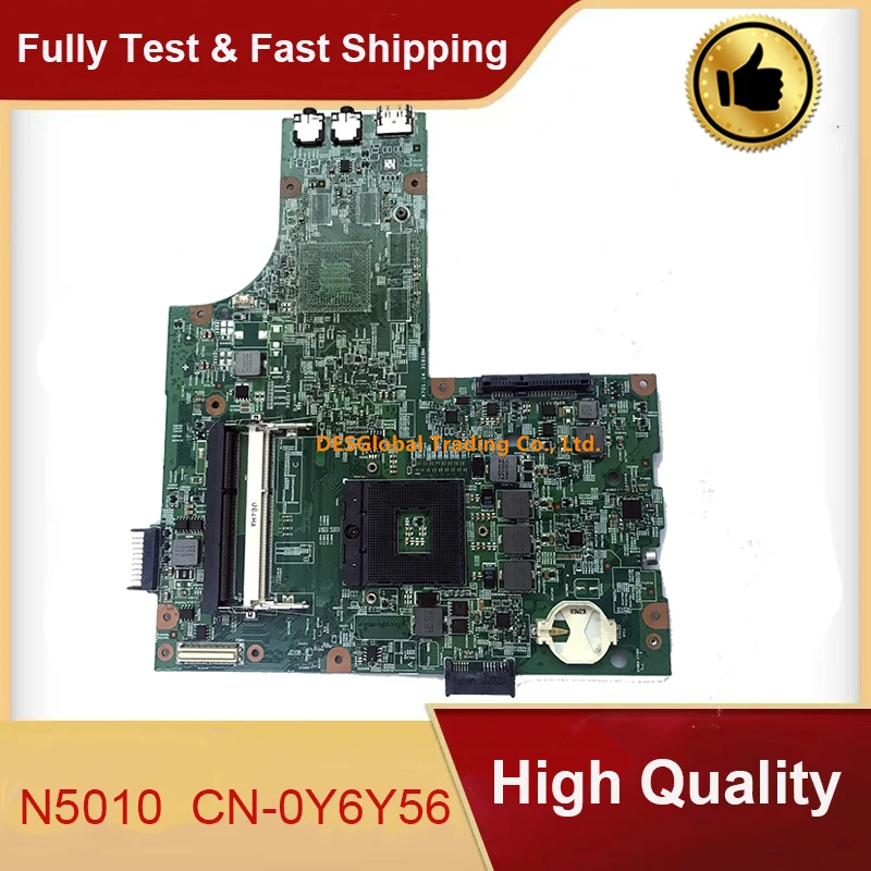 

For Dell Insprion N5010 Laptop Motherboard Y6Y56 0Y6Y56 CN-0Y6Y56 09909-1 DG15 48.4HH01.011 HM57 PGA989 Mainboard Fully Tested