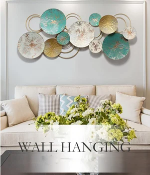 

Nordic Wrought Iron Wall Mural Decoration Home Livingroom Background Wall Hanging Pendant Hotel Office 3D Wall Sticker Crafts