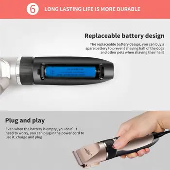 

Pet Hair Trimmer Stainless Steel White Dog Hair Clipper Cat Pets Charging Type Security Pet Shaver Trim Fast