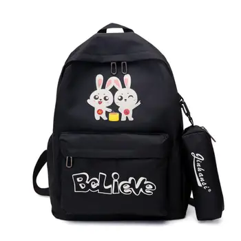 

Candy color rabbit Canvas Backpack Fashion Cartoon Students Shoulders Bag Schoolbags Laptop Bags For Children School Bag