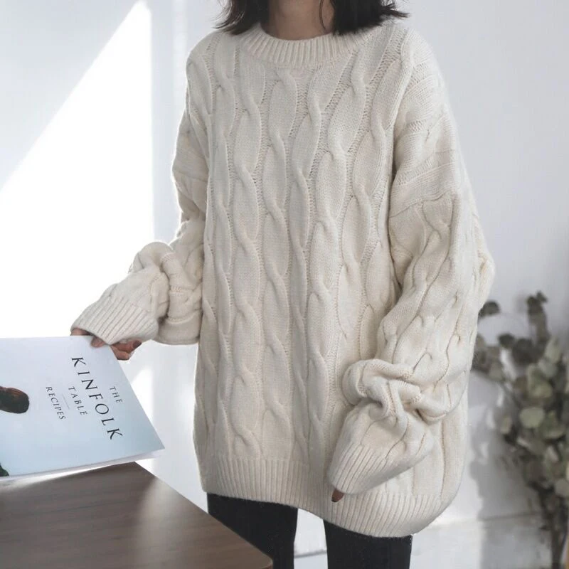 

Sweater Women 2019Top New Fashion Women Casual Winter Retro V-Neck Knitting Tops Long Sleeve Warm Sweater Pull Femme