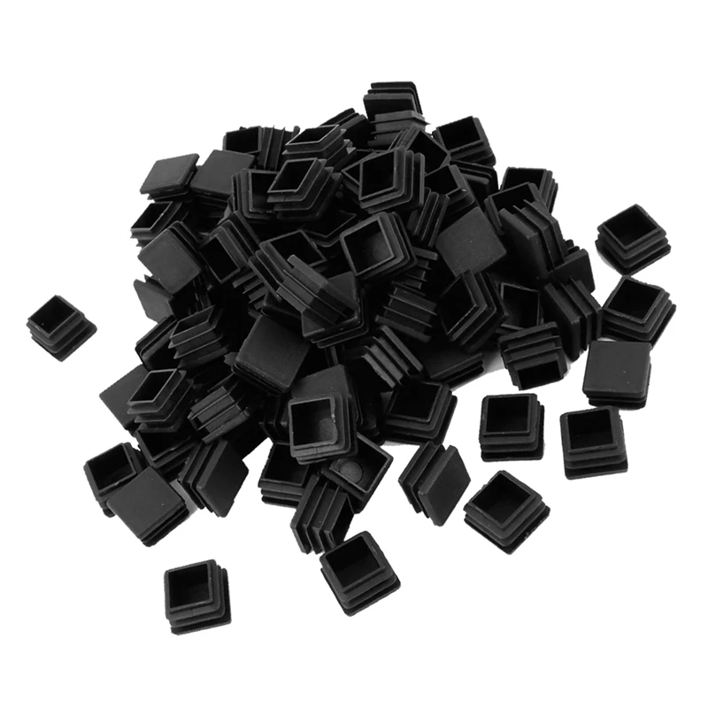 120 Pcs Plastic Square Tube Inserts End Blanking Caps Black 20Mm X 20Mm& 25Mm X 25Mm