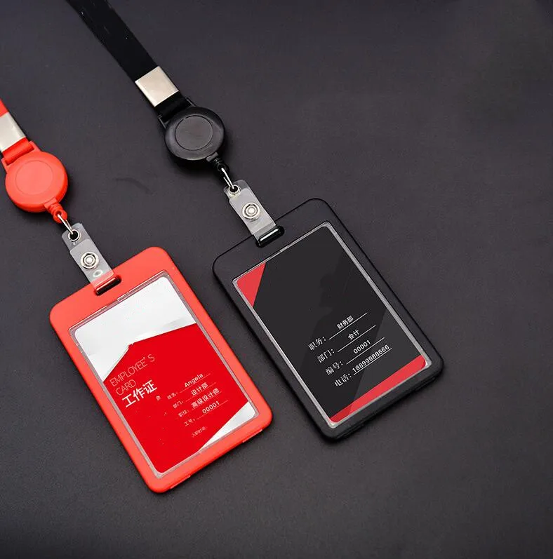 

Simple Badge Card Case with Retractable Pull Badge lanyard