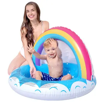 

Rainbow Sunshade Summer Inflatable Swimming Pool Backyard Inflated Kids Bathtub