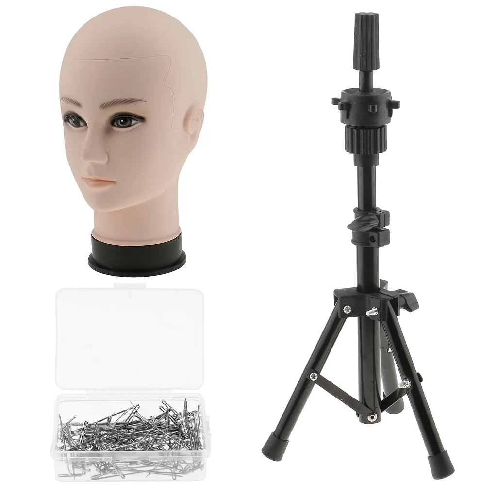 Male Mannequin Manikin Head Wig Making Hat Display Model Tripod Stand T Pins