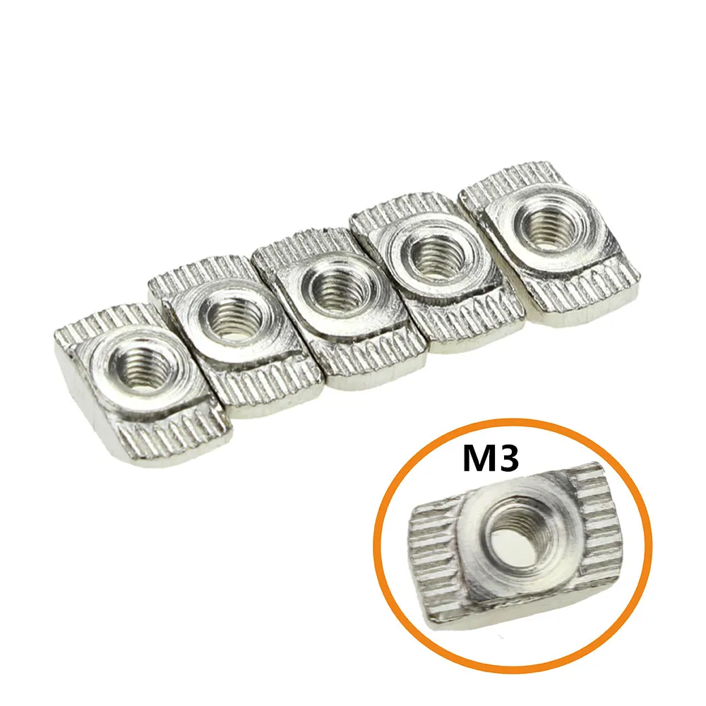 CNC 3d части принтера M3/M4 углеродистая сталь Т Тип гайки крепеж алюминиевый разъем для промышленного профиля