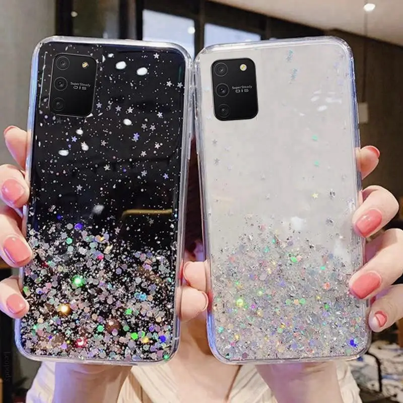 Samsungs Galaxy S21 Ultra Case Ring Glitter  Samsung Galaxy Note 10 Plus  Silicone - Mobile Phone Cases & Covers - Aliexpress