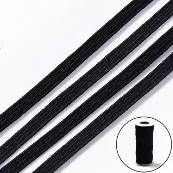 

100yards/roll Flat Elastic Band Black Cord Mouth Cover Ear Tie Rope for DIY Mouth Cover Accessories 3mm 8mm10mm 12mm 14mm