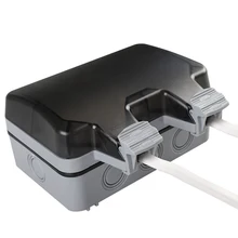 13A Электрическая защита IP66 Водонепроницаемая коробка настенное крепление внешняя двойная вилка наружная розетка переключаемая с крышкой безопасная мощность