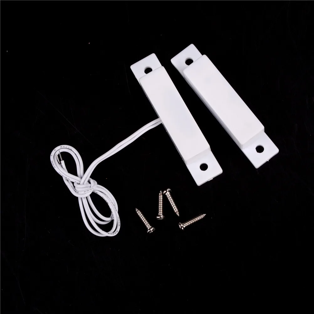 

High Sensitive 0.25A 100V DC 3W ABS 1 Set Door Window Contact Magnetic Reed Sensor Switch Alarm With 4 Screws White