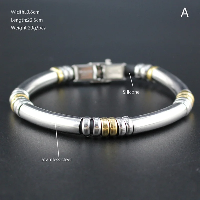 Мужской браслет цепь Hapiship 2018 из нержавеющей стали силиконовый GJ024|silicone bangles|bracelet