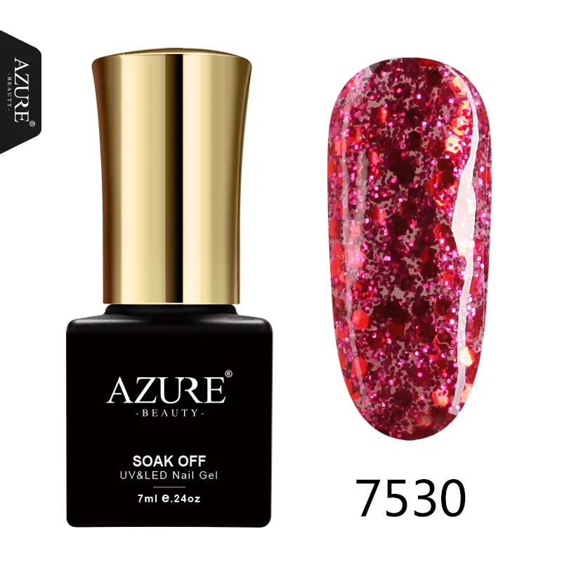 7530 Azure beauty Гель-лак для ногтей модные цвета для дизайна ногтей впитывающаяся гибридная Эмаль 7 мл гель-лаки лазурный УФ-гель для ногтей - Цвет: 7530