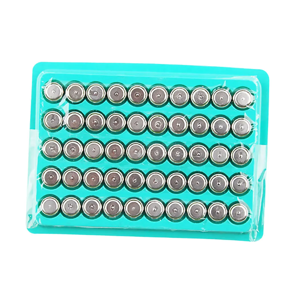 50Pcs Button Cell Tray Pack Batteries 1.5V Coin Cell for Electronic