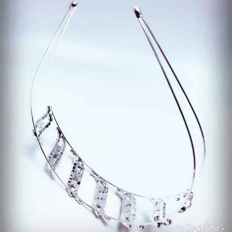 Elegance ins Artificial diamond Hairband alloy metal Elastic Hair Head Hoop Bands Accessories Headband for Women Girls headdress