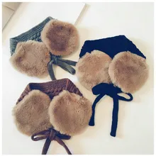 Осенне-зимний вязаный детский шарф, модный однотонный шарф в Корейском стиле с кольцом для мальчиков и девочек 33