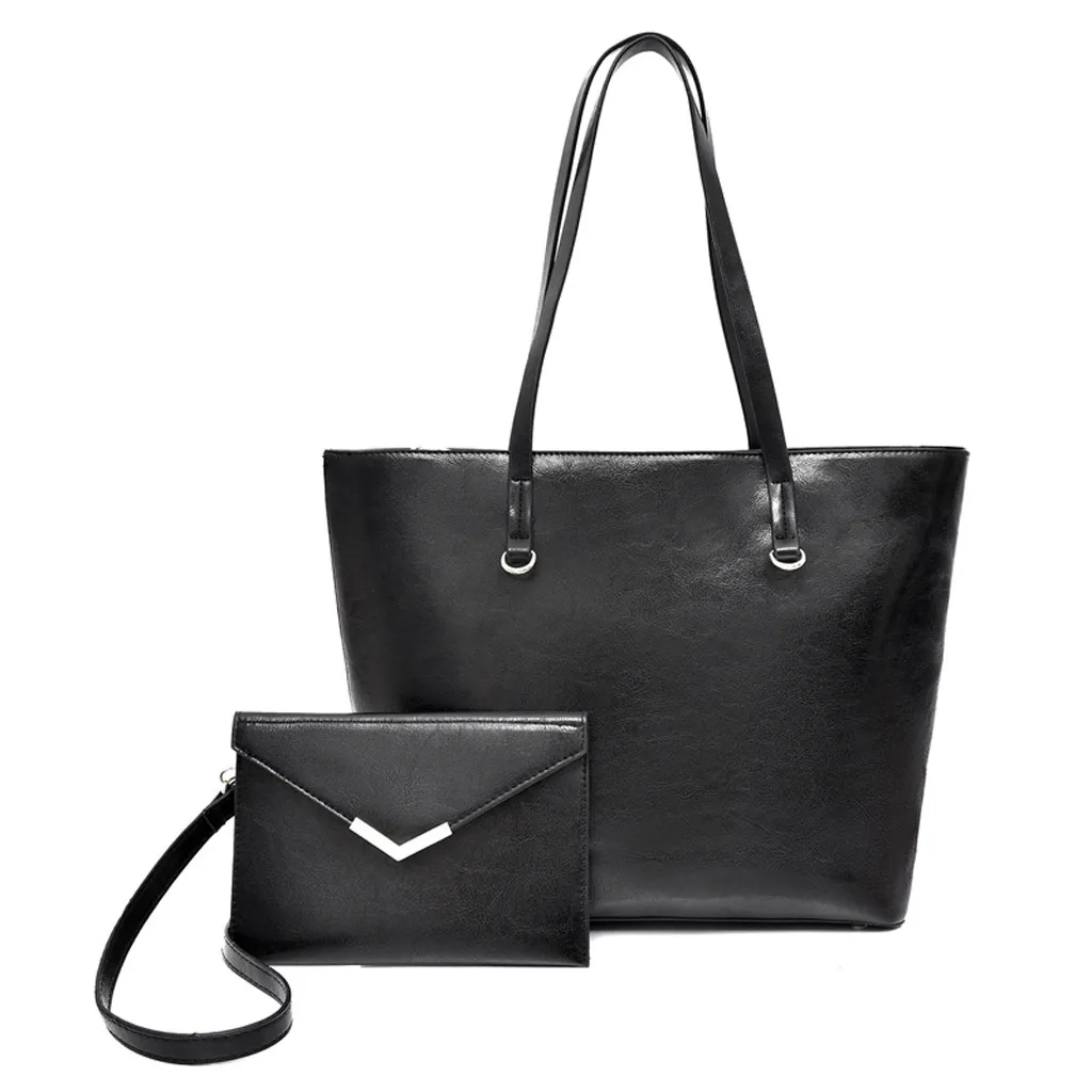 

OCARDIAN Shoulder bag tote bag Handbags women's PU leather Retro Solid Large Capacity Shoulder Tote Handbag Casual Bags G0823#10